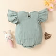 thumbnail image 4 of TOOYOU Baby Girls Romper&Jumpsuit Newborn Infant Ruffles Solid Color Jumpsuits Cute Onesie Bodysuits Playsuit For Kids Green Size 0-3 Months, 4 of 7