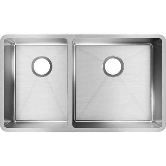 Elkay Crosstown Stainless Steel 31-1/2" x 18-1/2" x 9", 40/60 Double Bowl Undermount Sink