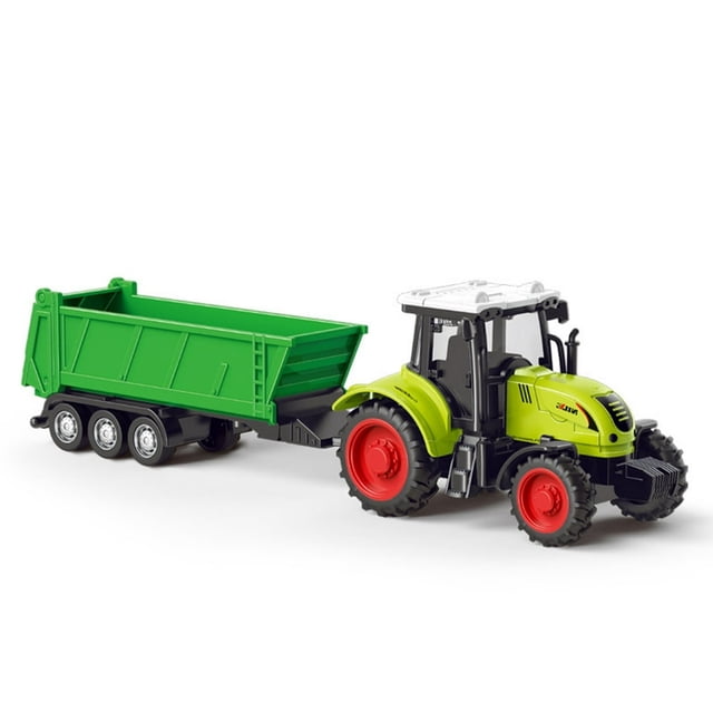 Dosaele Jouet Tracteur Agricole Vert à Friction - Véhicule Agricole Éducatif et de Collection pour Enfants - Design Réaliste avec Pièces Détachables et Pas de Piles Requises