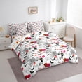 thumbnail image 3 of Feelyou Halloween Ghost Twin Bedding Sets 7-Piece for Kids, Kawaii Black Cat Bedding Comforter Set, Gothic Pumpkin Bat Reversible Sheet Sets, Ultra Soft Home Decor, 3 of 7