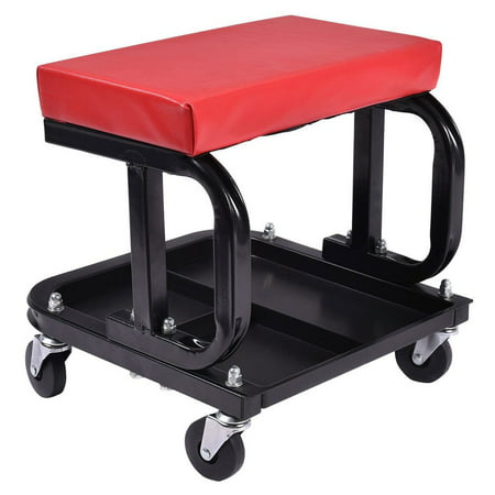 UBesGoo 300lbs Auto Shop Mechanics Rolling Creeper Seat Garage Tray Padded Work Chair (Best Auto Mechanic Creeper)