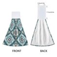 thumbnail image 4 of 2PCS Velcro Hangable Hand Towels Quick-Drying Hanging Kitchen Towels for Kitchen & Bathroom Pastel Blue Shape Pattern, 4 of 7