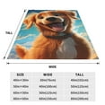 thumbnail image 3 of Honeii Blue Sky Cute Dog Print Fleece Blanket - Throw Blanket for Bed, Sofa, Couch, Camping, and Travel , Microplush Ultra Soft Warm Blanket-50"x40", 3 of 7
