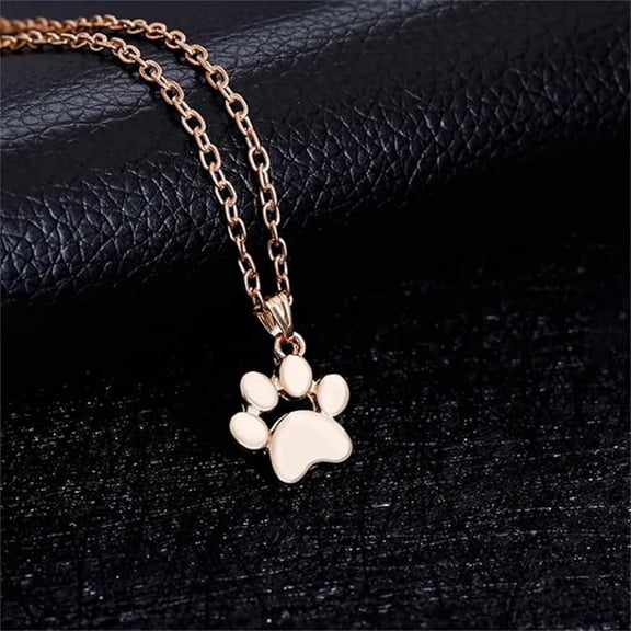 1 PCS Dainty Gold Silver Pet Paw Print Pendant Necklace for Women Minimalist Animal Jewelry-Christmas present