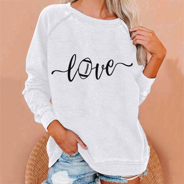 Qertyioot Vêtements de Noël pour Femmes, Sweat-Shirt à Manches Imprimé Mode Confortable Respirant Col Rond