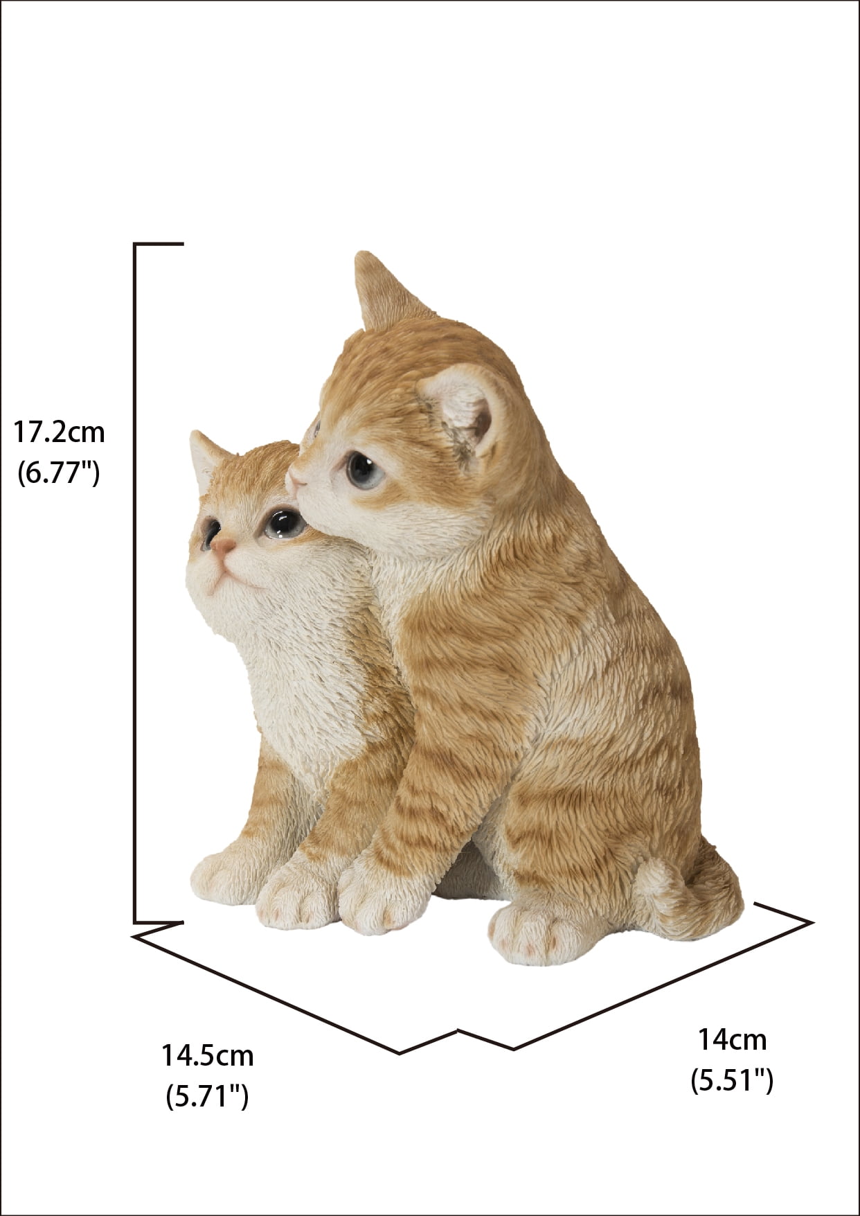 Hi-Line Gift 6” Animals Kittens Hugging Garden Statue, Cute Design