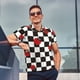 thumbnail image 4 of Balery Ladybugs Of Black And White Checkers Camisa Polo de Hombre con Estampado, de Manga Corta y Tejido Medio, Camisa Tipo Golf Polo-4X-Large, 4 of 6