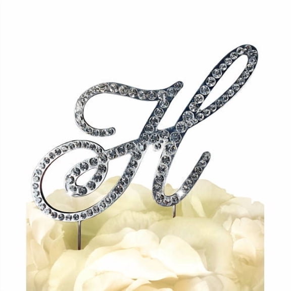 Le Prise Rhinestone Letter Wedding Cake Topper