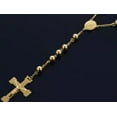 thumbnail image 2 of Men's Women's Stainless Steel Gold Bead Rosary Chain Necklace (24''+5)*8mm, 2 of 3