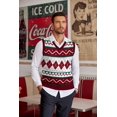 thumbnail image 3 of COOFANDY Men's Casual Slim Fit V-Neck Rhombus Knitwear Sleeveless Pullover Sweater Vest, 3 of 6