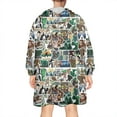 thumbnail image 2 of Wearable Oversized Blanket,Multicolor Bigfoot and Sticker Pattern Wearable Blanket Hoodie for Adults,Cozy Hooded Blankets with Super Pockets,Super Warm Fuzzy Pullover for Women & Men, 2 of 6