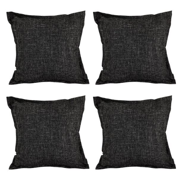 Cojin Decorativo Cuadrado Set de 4 Fash Negro