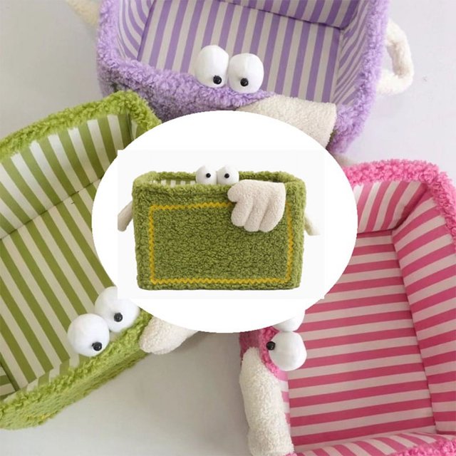Petit Panier de Rangement Pliable Design Niche Jouets Collations Cosmétiques Organisateur Cadeaux Rose