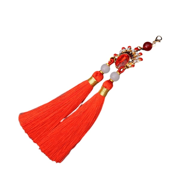 Colgante de borla para maquillaje facial, decoración de coche de ópera, accesorios colgantes con perlas de imitación, decoración Hanfu