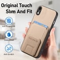 thumbnail image 5 of Allytechgroup Cards Holder Back Case for iPhone Xr, Vintage PU Leather TPU Shockproof Slim Kickstand Anti-Drop Protective Wallet Phone Case Cover for Apple iPhone Xr, Khaki, 5 of 8