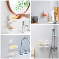 thumbnail image 4 of Jabonera de doble capa con ventosa, soporte de esponja fuerte para ducha, bañera y fregadero de cocina, sin taladros, extraíble, 4 of 5