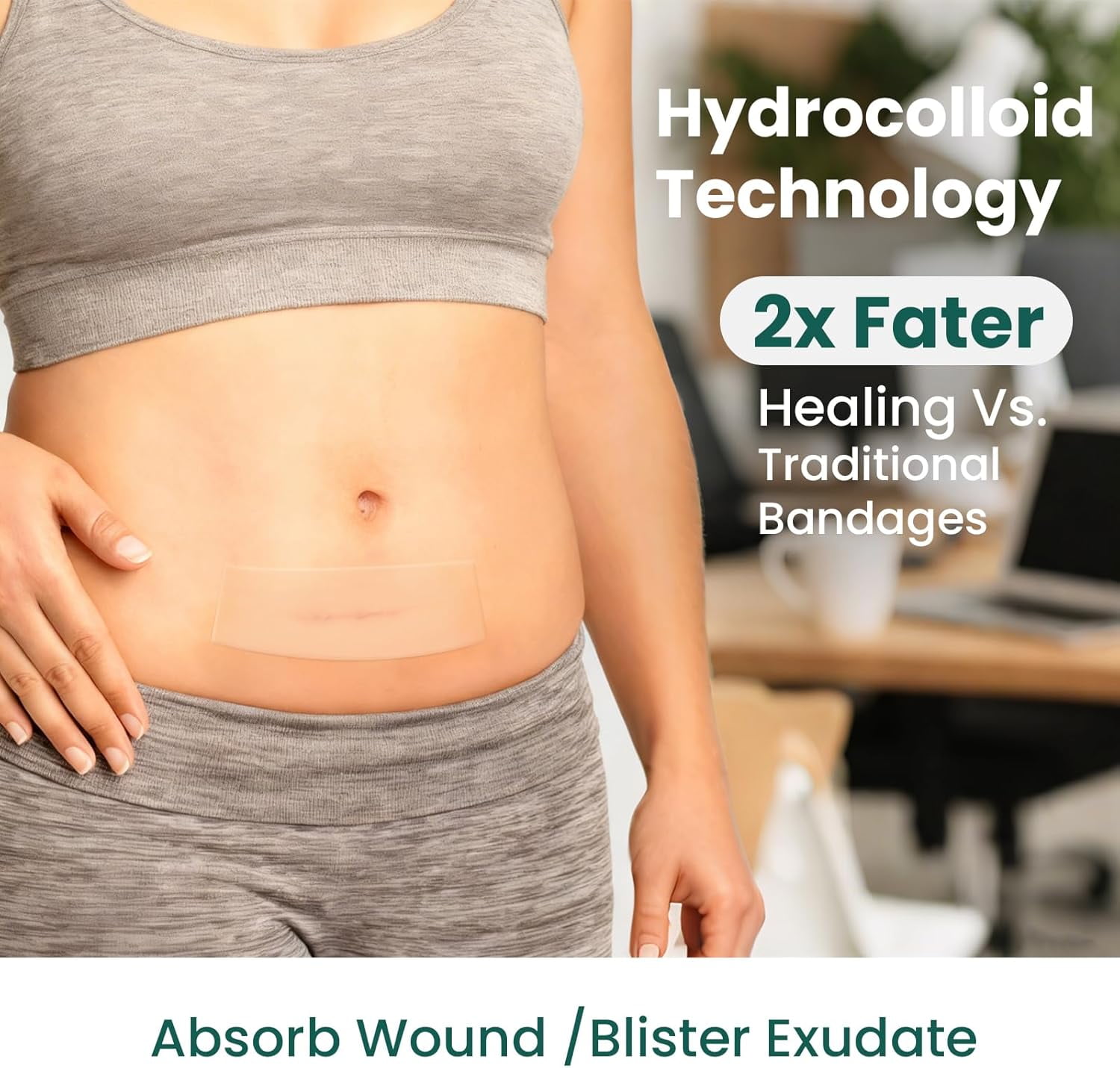 Welnove Hydrocolloid Roll for Wound Care - Hydrocolloid Patch Bandages with Self-Adhesive, Ultra Absorbent for Burn, Blister, Acne Care, Add Lavender Essential Oil, 2.5in x 16ft Cut to Fit