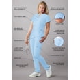 thumbnail image 3 of Adar Addition Go-Higher Scrub Set For Women - Notched V-Neck Scrub Top & Skinny Cargo Scrub Pants - A9600 - Sky Blue - L, 3 of 7