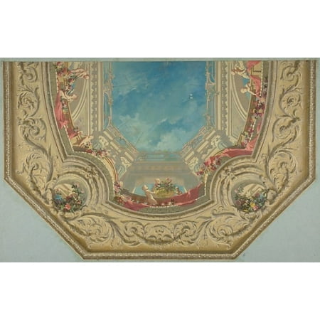 Berlin Design (Design for Octagonal Ceiling in the Pless House Berlin Poster Print by Jules-Edmond-Charles Lachaise (French died 1897) (18 x)