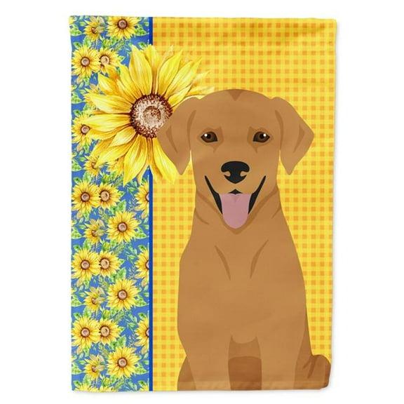 11.25 x 15.5 in. Summer Sunflowers Red Fox Labrador Retriever Garden Flag