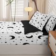thumbnail image 5 of Manfei Lovely Black Moon Zipper Twin Comforter Sets with Fitted Sheet and 2 Pillowcases,Sprinkle Stars Print Zipper Bedding Set,Black Reversible,4pcs, 5 of 8