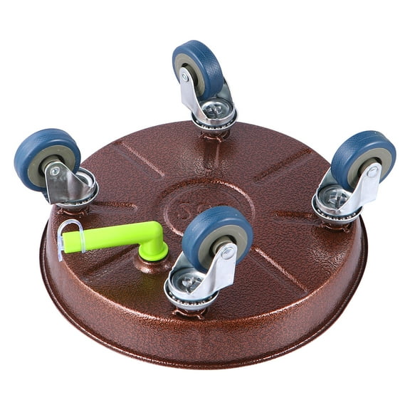 WORGEOUS  Rolling Plant Saucer Wheels Universal Round Flower Pot Stand Purple Bronze