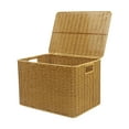 thumbnail image 3 of Cube Storage Basket with Lid and Frame 12.59X10.62 Inch Woven Storage Box for Clothing and Sundries Multipurpose Organizer for Home Wicker Design, 3 of 8
