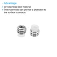 thumbnail image 4 of Uxcell Tornillo de punta de nylon M4x3mm, tornillos de cabeza hexagonal con punto de copa, set antideslizante, 15 piezas, 4 of 6