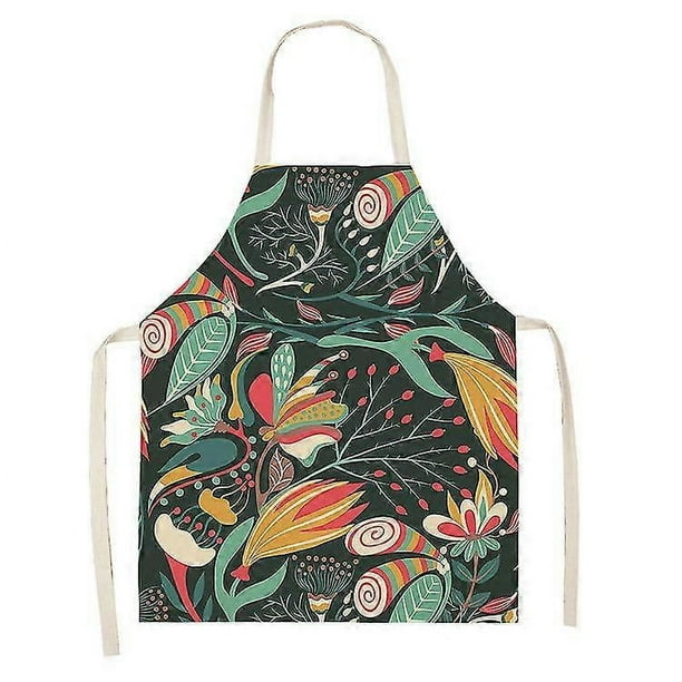 Delantal de cocina para mujer, de lona de algodón, con estampado floral, ideal como delantal de chef.