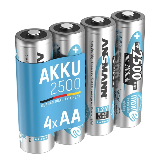 Ansmann Max E Plus AA 2500 mah Piles Rechargeables à Faible Autodécharge 4 Paquets