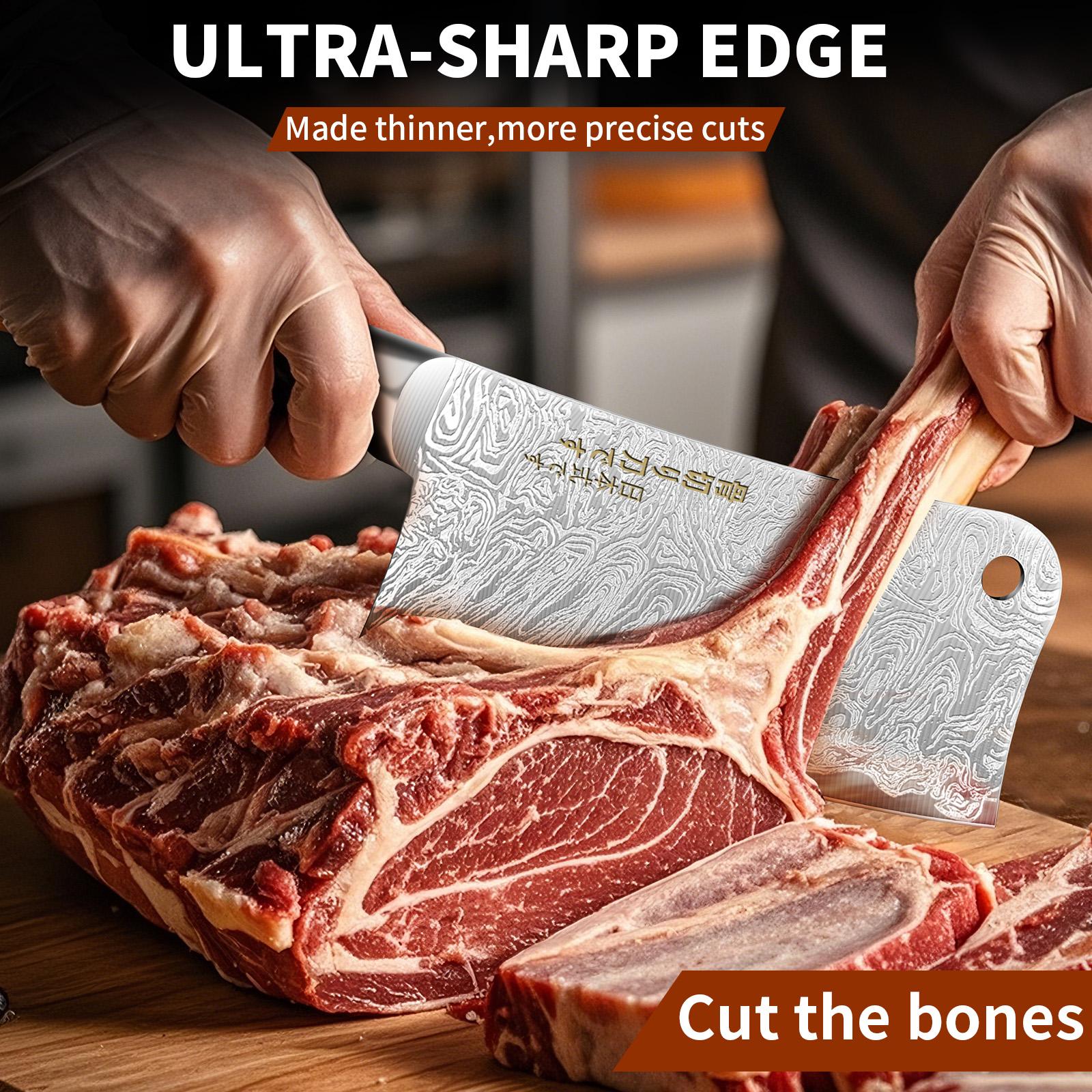 4pcs Japanese All Steel Kitchen Knives Block Set, Sharp Blade Chef Knife with Imitation Wooden Handle, Professional Cutting Tool for Bone, Meat, Fish, Vegetables. Ideal Chef Christmas Gift.
