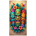 thumbnail image 5 of Tiki Mask Tropical Banner Floral Decoration Colorful Design Luau Party Outdoor Fun Backdrop for Summer Celebration, 5 of 7