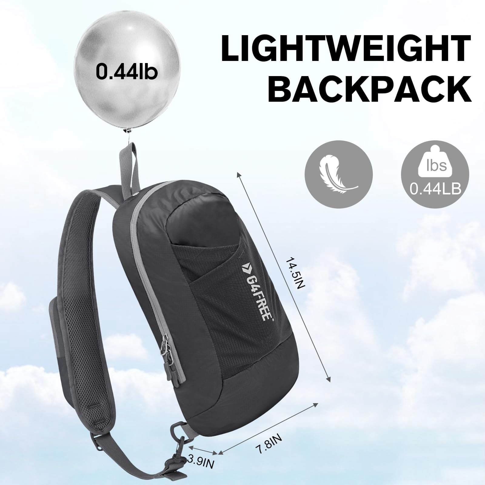 G4Free Sling Bag RFID Blocking Crossbody Backpack with Front Pocket Hiking Daypack Chest Bag for Women Men