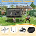 thumbnail image 4 of XMIKA 1400LBS 14FT Trampoline, Outdoor Trampolines for Kids with Enclosure Net, Trampoline with Basketball Hoop, Light, Sprinkler and Ladder, Heavy Duty Backyard Trampoline, Round Trampolines, 4 of 9