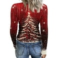 thumbnail image 4 of Christmas Graphic T-Shirt for Women Long Sleeve - Soft Slim Fit Crewneck Top, Cute Holiday Print Casual Tee, 4 of 7