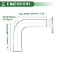 thumbnail image 3 of 90 Degree Mandrel Exhaust Tube Car Exhaust Pipe Mandrel Bend DIY Custom Tubing Pipe 2.75" OD 7.87" Leg Length 304 Stainless Steel Silver Tone, 3 of 7