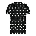 thumbnail image 4 of ZCFZJW Summer Short Sleeve T-Shirts for Men Big and Tall Regular Fit Casual Polka Dot Print Crewneck Basic Workout Tees Tops Black XXXXL, 4 of 5
