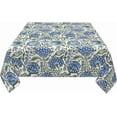 thumbnail image 3 of Boho Square Tablecloth 54x54 Inch Blue Green Vintage Floral Table Cloth Chinoiserie Flower Spring Summer Table Covers Polyester Indoor Outdoor Farmhouse Tablecloths for Kitchen Dining Party, 3 of 7