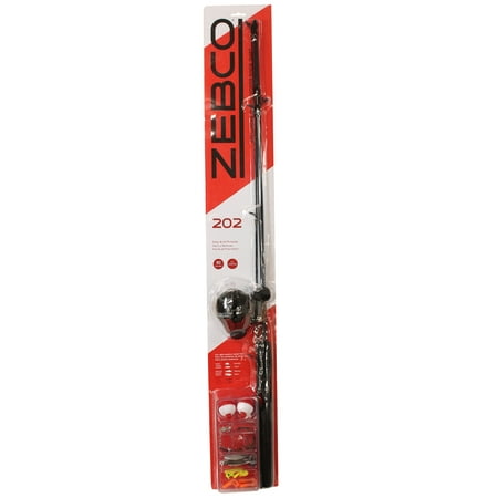 Zebco 202 Spincast Combo Tackle Kit, 2.8:1 Gear Ratio, 5'6