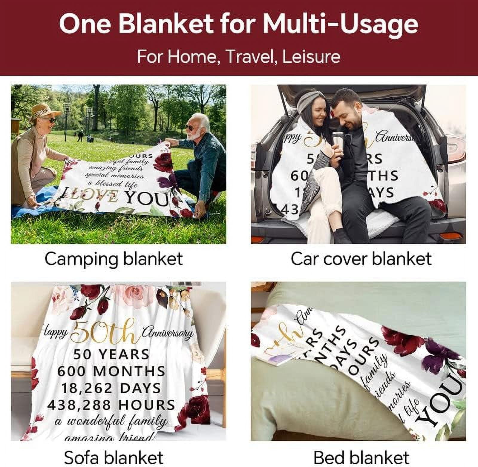 LHSHID 25th Anniversary Blanket Gifts Gift for 25th Wedding