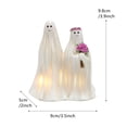 thumbnail image 2 of Estatua fantasma de Halloween para novios con luces LED de resina, 2 of 3
