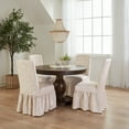 thumbnail image 3 of SureFit Essential Twill Dining Chair Slipcover, Cotton Printed Dining Chair Cover with Ruffled Skirt, Neutral Floral, 3 of 5