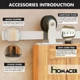thumbnail image 6 of Homacer Brushed Nickel Sliding Barn Door Hardware Kit, for Two/Double Doors, 15ft Long Flat Track, T-Shape Design Roller, Heavy Duty, for Interior & Exterior Use, 6 of 7