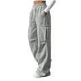 thumbnail image 5 of Noric Women Straight Leg Sweatpants Drawstring Elastic High Waist Soft Loose Fit Casual Pants with Pockets, 5 of 9