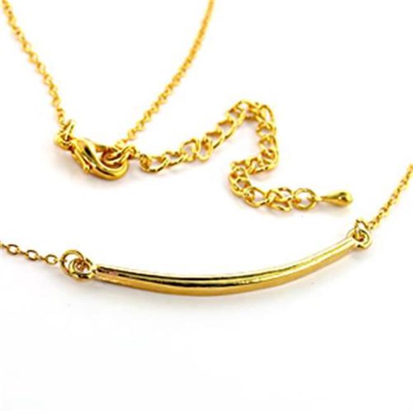 Alamode LO310-16 Women Gold Brass Pendant with No Stone in No Stone - 16 in.