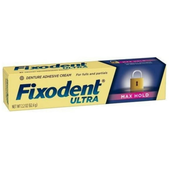 Fixodent Ultra Max Hold Dental Adhesive, 2.2 oz (Pack of 2)