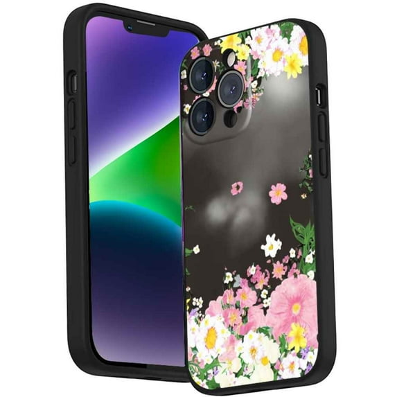 Compatible with iPhone 14 Pro Phone Case, Floral-Flowers-Cute71 Case Men Women, Flexible Silicone Shockproof Case for iPhone 14 Pro