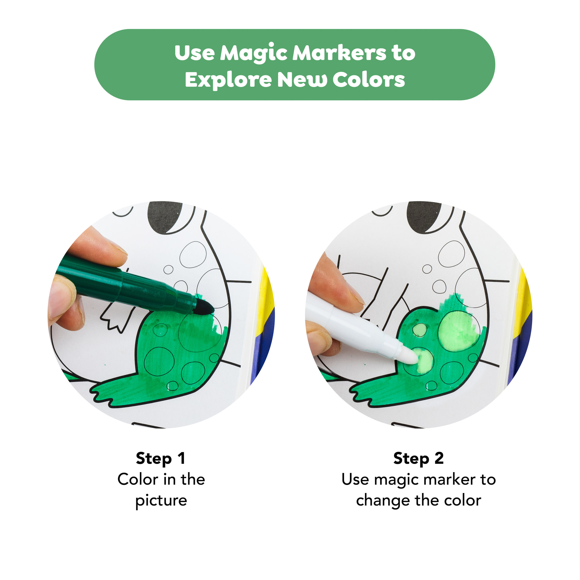 Tiger Tribe Color Change Coloring Set - Garden Friends with Magic Markers for Kids | Rainbow Colors & Creative Play | Portable Activity Kit for Travel & Play