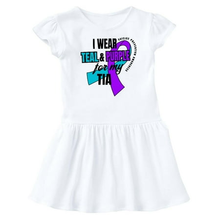 

Inktastic Suicide Prevention I Wear Teal and Purple for My Tia Gift Baby Girl Dress