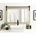 thumbnail image 3 of Kate and Laurel Cates Farmhouse Horizontal Wood Framed Wall Mirror, 38 x 27, Natural Wood, Barn Door-Inspired Decorative Bathroom Mirror for Wall Decor, 3 of 9